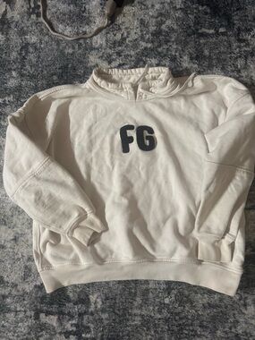 Fear of God Cream Crewneck Sweatshirt with Label Detail